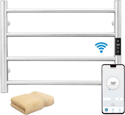 Smart WiFi Towel Warmer Wall Mounted with Built-in Timer and Temperature Adjust