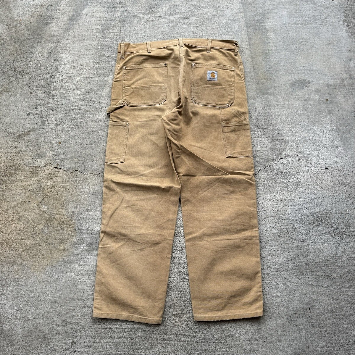 Vintage Carhartt Double Knee Duck Canvas Tan Distressed
