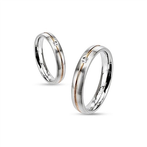 Кольцо Damenring Verlobungsring Hochzeit Edelstahl с золотой инкрустацией из кристаллов циркония 1790₽