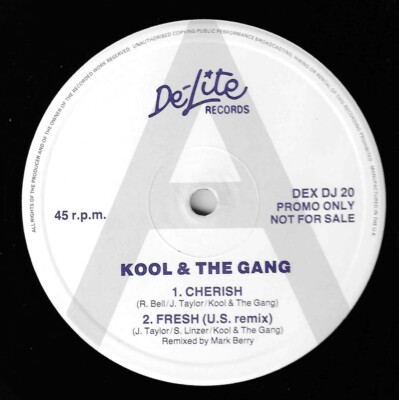 KOOL & the GANG 'Cherish' 12'' vinyl single promo  (DE-LITE records DEX DJ 20)