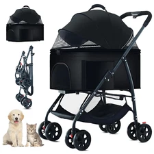 3-In-1 Pet Dog Stroller, Dog Wagon with Removable Carrier, Cat Stroller for Medi
