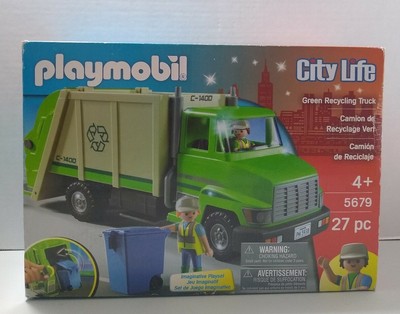 playmobil green recycling truck