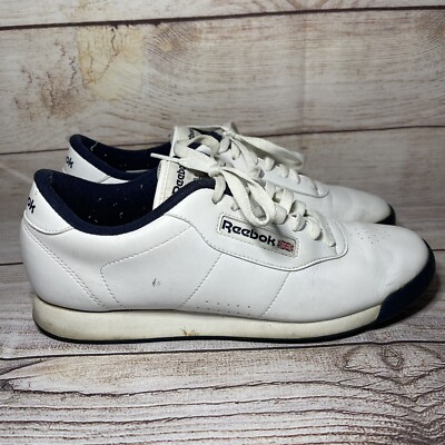 Vintage Reebok Princess Womens White Royal Blue Sneakers - Main Image