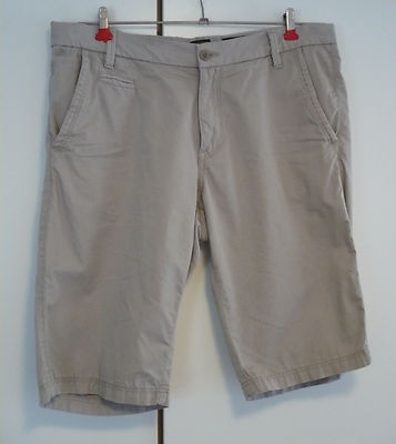 solid denim chino shorts including belt - size 33 - beige - almost unworn