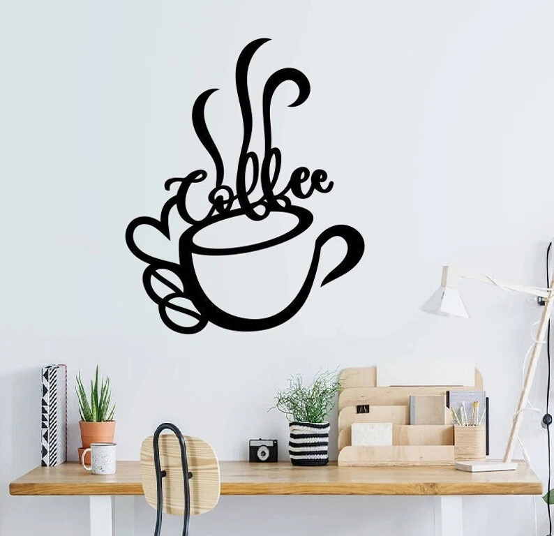 3D Metal Acrylic Silhouette Wall Art for Home and Coffee Decor USA