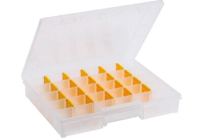 ALLIT Sortimentskasten EuroPlus, Basic 37/7-20, 370x295x60mm, transparent, gelb