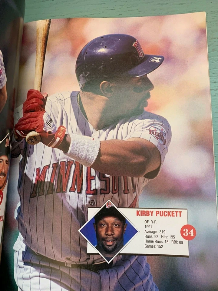 Minnesota Twins 1992 Yearbook Program Magazine - Kirby Puckett - Image 3 of 3