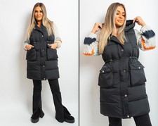 Pocket Front Oversized Longline Puffer Gilet