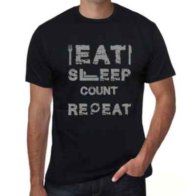 Herren Grafik T-Shirt Essen Schlafen Zählen Wiederholen   Eat Sleep Count Repeat