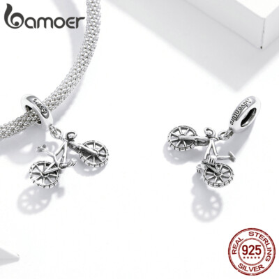 Charm In Argento Sterling 925 Per Bicicletta, Stile Sportivo, Con Ciondolo A Forma Di Bicicletta, Per Braccialetti Pandora (B - Foto 6