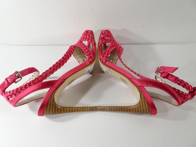 Karen MILLEN Women's Woven Heeled Sandals Strappy Pumps Sz 36 NIB 235 PINK | eBay