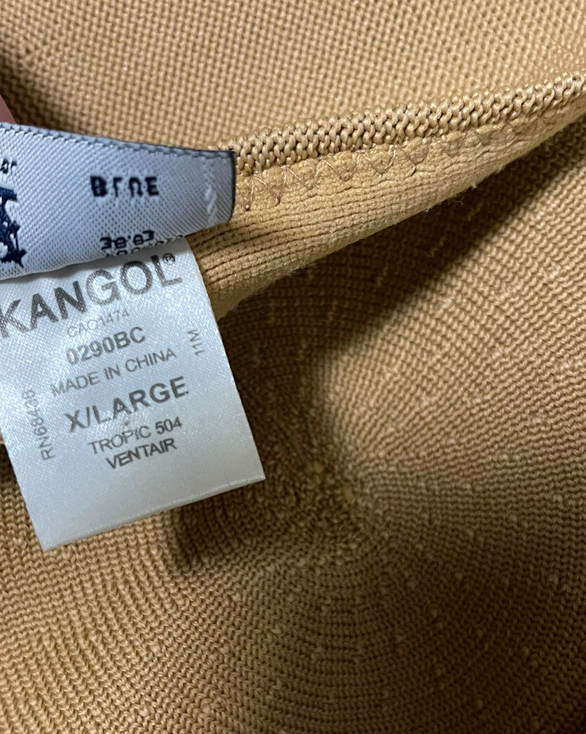 KANGOL Authentic Mens Classic Tropic 504 Ventair Tan Flat Cap Hat Large XL