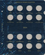 WHITMAN Coin Album 4989 Page 3 Women's Quarter 2024 PDS Mints  25 cent Book 5211