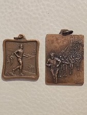 Coppia Medaglie Anni 70 Polisportiva Argenta bandoli e Targhetta Non Incisa