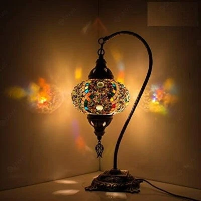 Lampe mosaïque turque marocaine fabriquée à la main Tiffany lampe de bureau - Photo 1/4