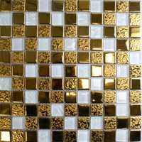 "Goldmosaik Glasmosaik, Mosaik Fliesen, Kristall Fliesen Hochglanz \"Brillar\""