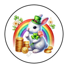 30 St Patricks Day stickers labels tags envelope seals party favors lucky rabbit