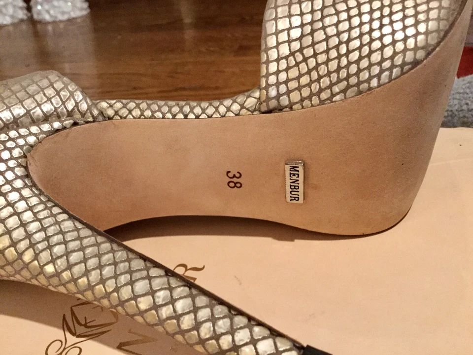 Сексуальный Menbur золото D'Orsay насосы каблуки туфли Sz 8 - Изображение 4 из 4