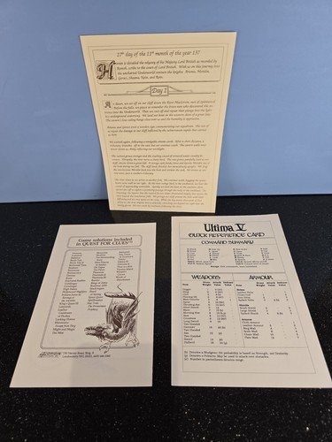 ULTIMA V Warriors Of Destiny - Origin Systems RPG Fantasy Game 1988 Complete - Picture 13 of 18