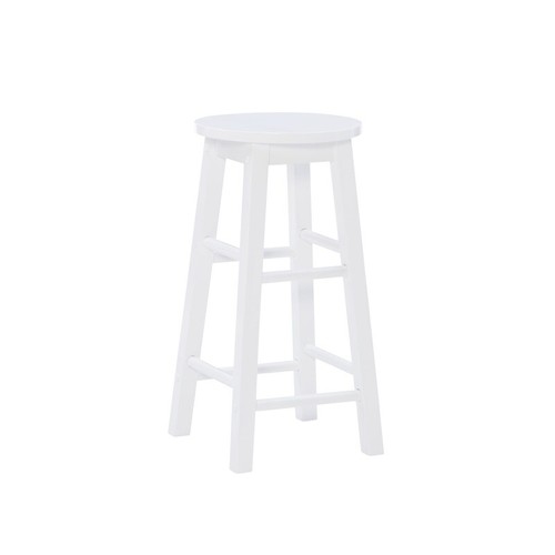 Backless Round Counter Stool Solid Wood Legs Indoor Adjustable Height Durable US - Picture 3 of 8