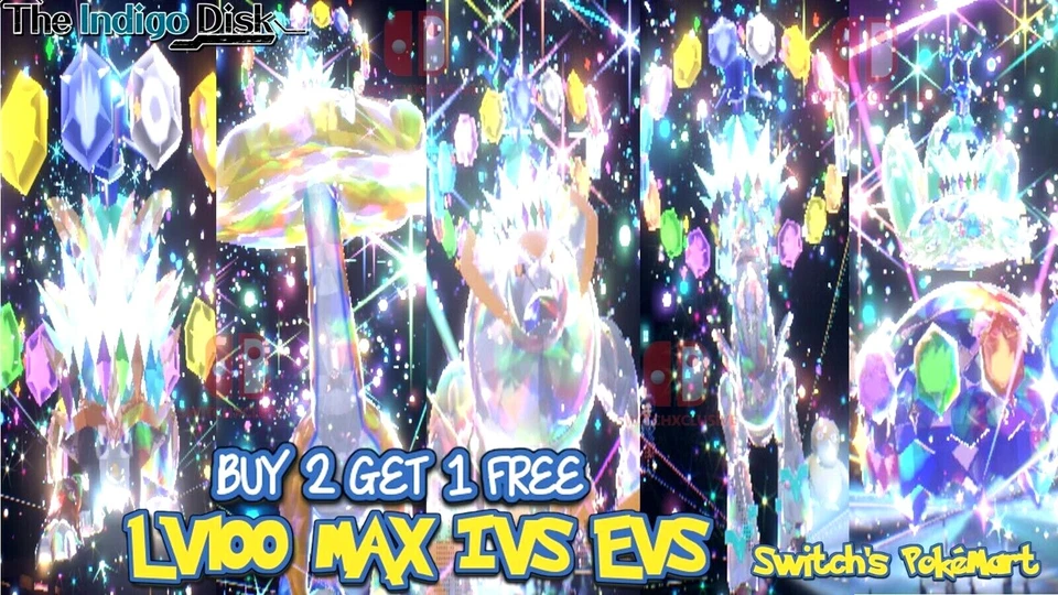 POKÉMON Shiny Terapagos Gouging Fire Raging Bolt Iron Boulder Iron Crown Shiny Locked