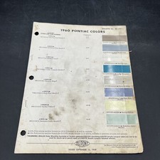 1957 1958 1959 1960 DuPont Pontiac Color Paint Chips Bulletin No. 30 2 Sheets