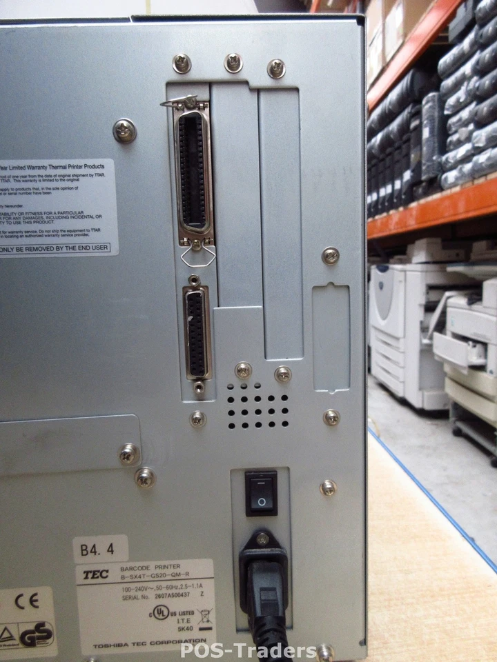 200KM TOSHIBA TEC SX4 B-SX4T-GS20-QM-R Thermal Label Printer PARALLEL SERIAL LPT - Bild 4 von 4