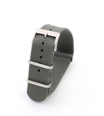 Nato Segeltuch-Canvas Uhrenarmband Modell Top-Gun grau 20 mm Nato Strap