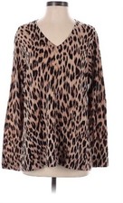 Lord & Taylor Extra Fine Merino Wool Sweater 0XL Leopard Animal Print NEW w/ TAG