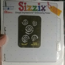 SIZZIX Simple Impressions Embossing Folders- 38-99649-Swirls-Brass-new
