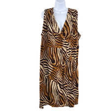 Lane Bryant Dress Size 22/24 Sleeveless Animal Print Stretch DR-117