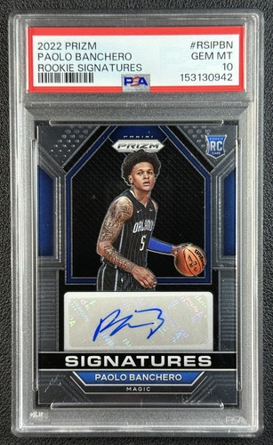 PAOLO BANCHERO PSA 10 2022-23 PANINI PRIZM #RSI-PBN ROOKIE SIGNATURES AUTO RC