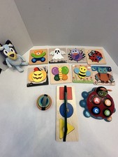 Montessori Learning Toys Bundle Wooden Puzzles Shapes Stacking Educational Lot