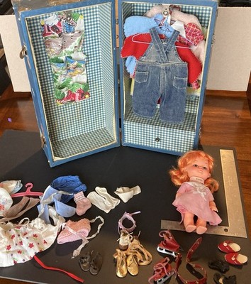 Playmates Hong Kong DOLL Red Hair Blue Eyes 9'' Vintage ~ W/ Large Case & Clothes