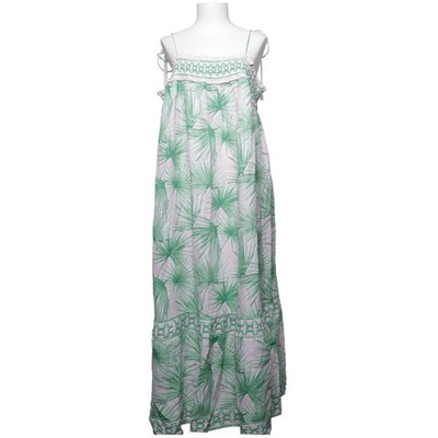 Crown & Ivy, Maxikleid, Größe: 2XL, Grün/Pink, Baumwolle/Leinen/Viskose #7BT