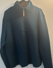 Banana Republic Quilted Full Zip Collared Sweatshirt Blue Brown Men's Large