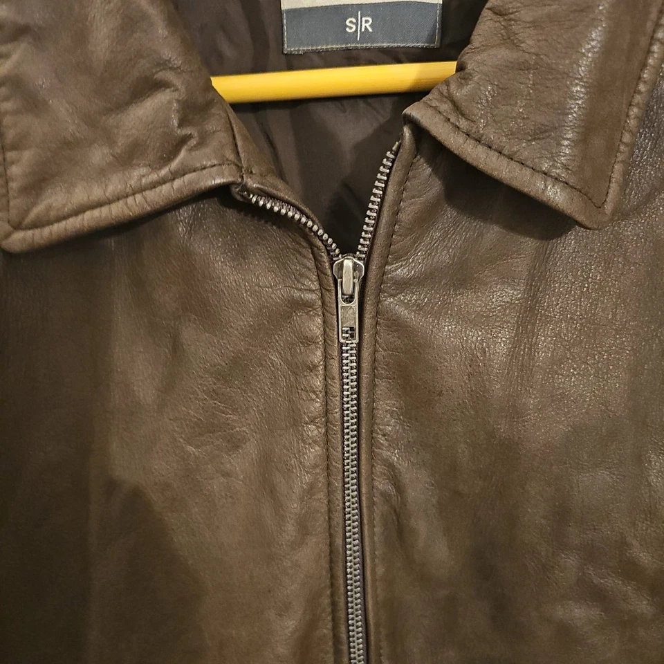 Savile Row SR Outwear Bomber Genuine Leather Jacket Men's Size Medium - Image 3 of 4