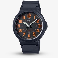 Casio Mens Analogue Black And Orange Dial Watch MW-240-4BVEF