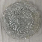 VTG Glass PLATTER Anchor Hocking Wexford Cupped Edge Scallop Rim 14"