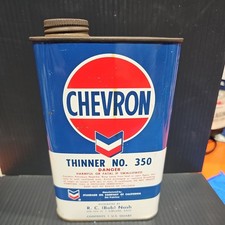 VINTAGE CHEVRON STANDARD OIL OF CALIFORNIA THINNER 1 QUART CAN EMPTY