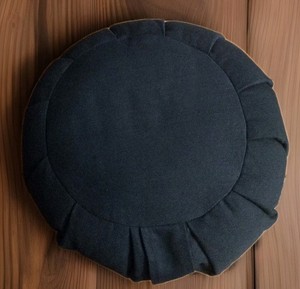 ~Yoga~ Meditation Cushion Pillow 14" Round x 8in~Black Cotton Zafu. 3 In Stock