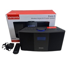 Aiwa Exos 5 Wireless Speaker Black Bluetooth 20W LCD Display FM Radio OPEN BOX