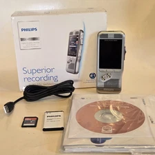 Philips DPM8000 Digital Pocket Memo Dictation Voice Recorder in Box w/ SD Card