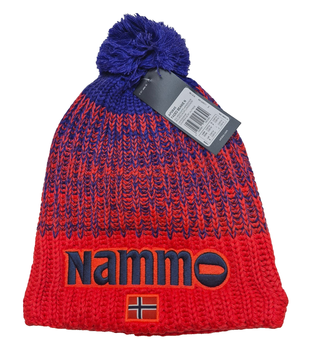 Adidas Norway Ski Team Beanie Hat Nammo Climaheat Neon Orange Pom