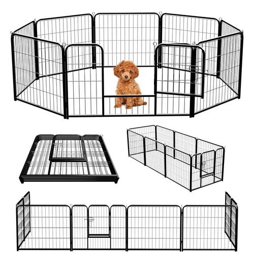 NEWBULIG 8-Panel Dog Playpen – 24" Height, Foldable, Heavy Duty Metal