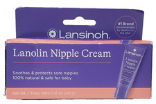 Lansinoh Lanolin Nipple Cream Safe for Breastfeeding Baby Essentials, 1.41oz