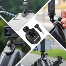 Motorcycle Windshield Clip Camera Mount Clamp for DJI Insta360 GoPro Sport Set