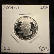 2007-S Wyoming State Quarter - 90% Silver Proof - Statehood BU GEM