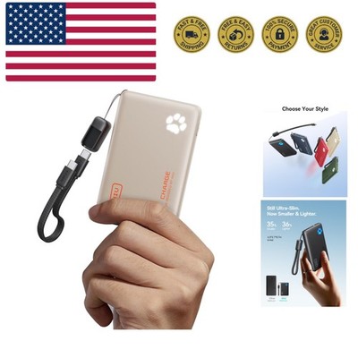 Portable Charger, Ultra Slim 10000mAh 45W PD Power Bank, USB-C Fast Charging ...