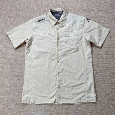 Vintage Kappa Hemd Herren Medium Creme Hellbraun 90er Outdoor Trekking Wandern Italienisch